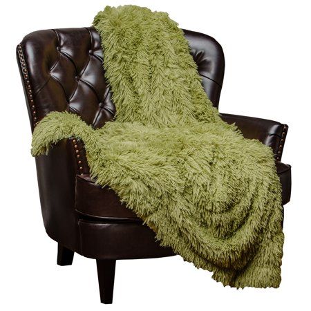 Photo 1 of Chanasya Longfur Shaggy Faux Fur Throw Blanket with Reversible Sherpa
