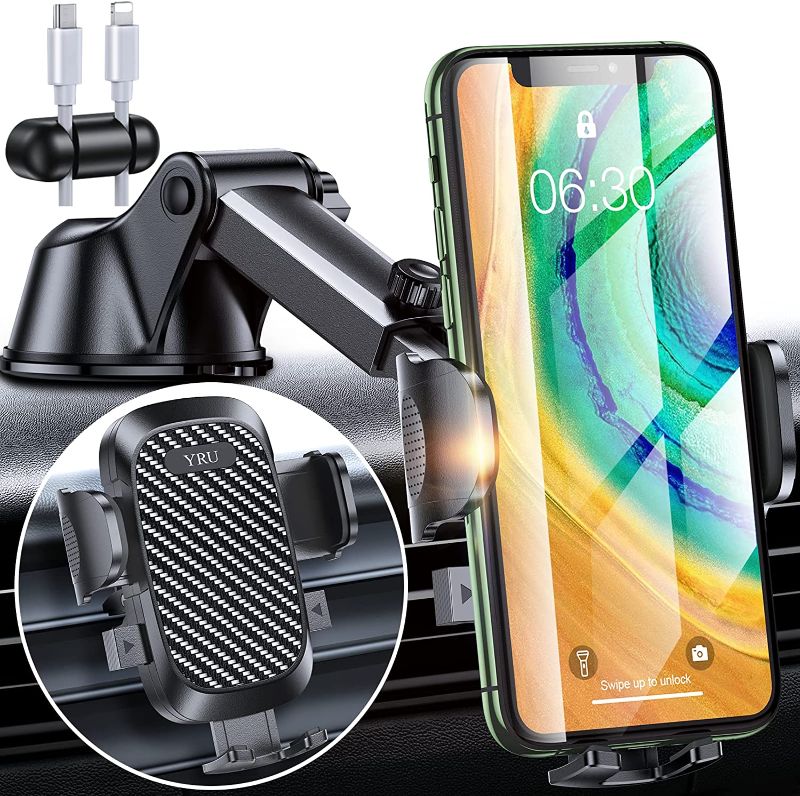 Photo 1 of [High Heat Resistant] YRU Phone Holder Car [Upgraded 80 Lb Suction Cup] Thick Case Friendly, Heavy Duty Mobile Car Cell Phone Holder Mount for Dashboard Windshield Vent iPhone 13 Pro Max 12 11 Galaxy
