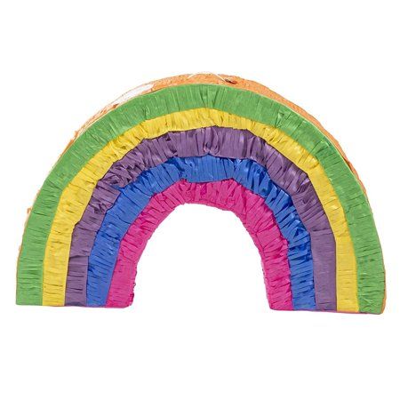 Photo 1 of Blue Panda Small Rainbow Pinata, Kids Birthday Party Supplies, 16.5 X 10.2 X 3"
