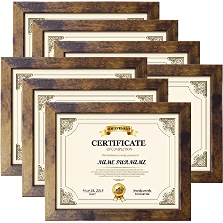 Photo 1 of 8.5x11 Picture Frame Rustic Certificate Frames Wall Tabletop Display Horizontally or Vertically, 7 Pack
