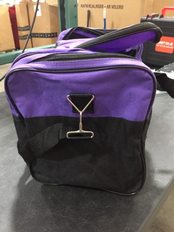 Photo 2 of Sports Duffle Bag w Mesh and Valuables Pockets Travel Gym, Small Purple