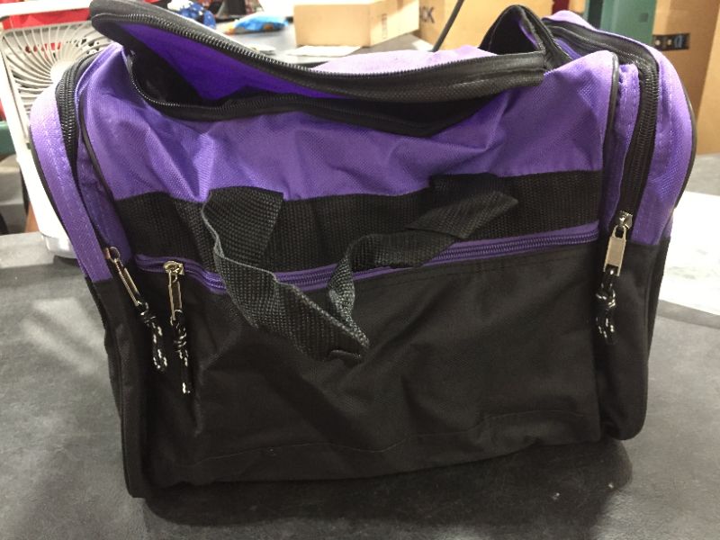 Photo 1 of Sports Duffle Bag w Mesh and Valuables Pockets Travel Gym, Small Purple