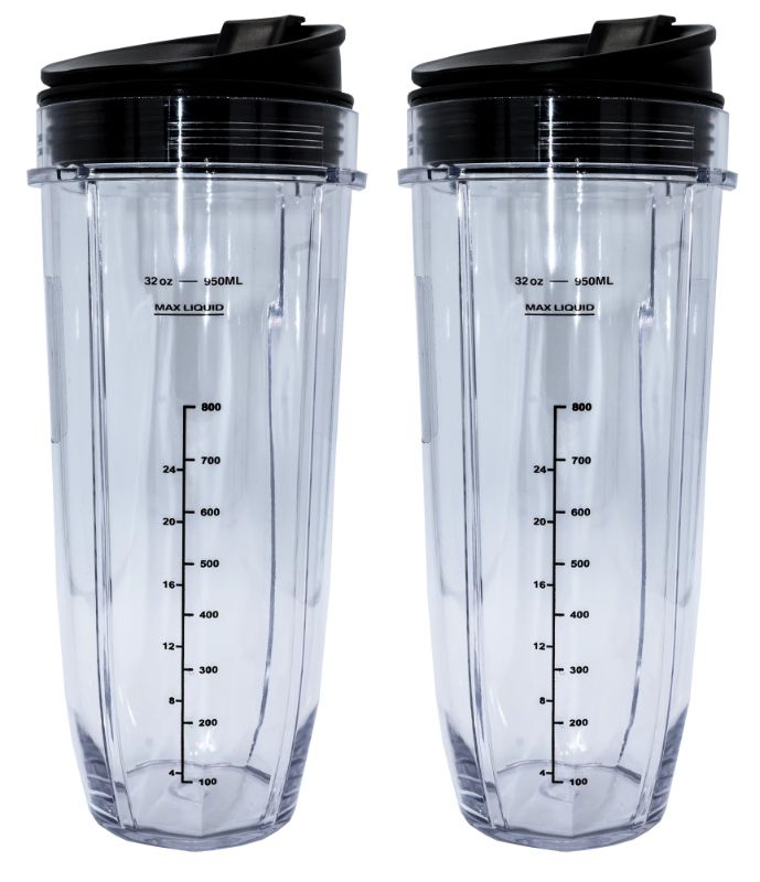 Photo 1 of Blendin 2 Pack 32 Ounce Cup with Sip N Seal Lids, Compatible with Nutri Ninja Auto-iQ 1000W and Duo Blenders
