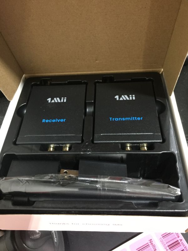 Photo 2 of 1Mii RT5066 Black 2.4 GHz Wireless Audio Transmitter Reciver Set W/ Manual
