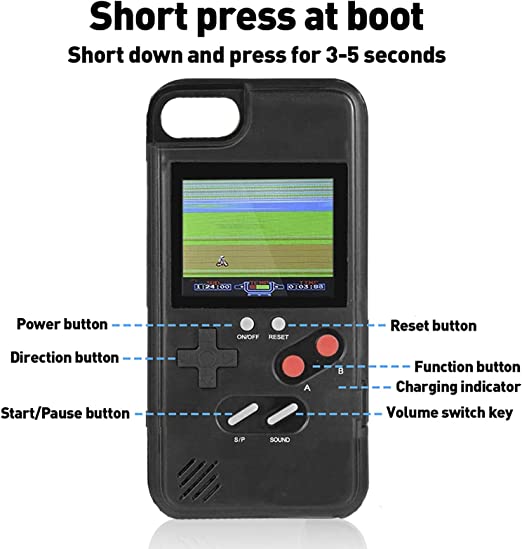 Photo 1 of Gameboy Case for iPhone 6 /6s /7/8,Handheld Retro 168 Classic Games,Color Video Display Game Case for iPhone,Anti-Scratch Shockproof Phone Cover for iPhone WeLohas
