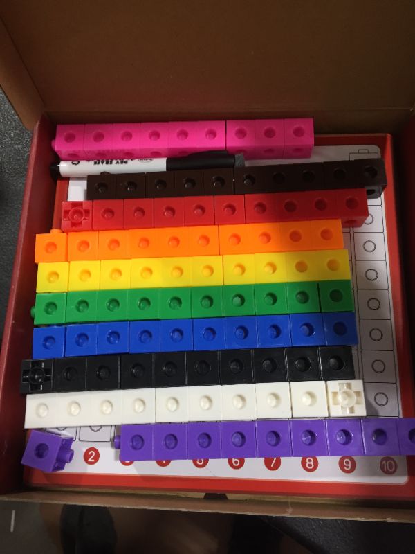 Photo 2 of Torlam Math Cubes Math Manipulatives Activity Set, - Number Blocks Counting Toys Snap Linking Cube Connecting Blocks for Kids Kindergarten Learning Activities
