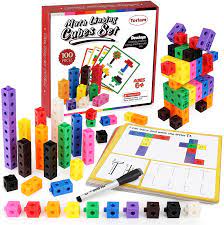 Photo 1 of Torlam Math Cubes Math Manipulatives Activity Set, - Number Blocks Counting Toys Snap Linking Cube Connecting Blocks for Kids Kindergarten Learning Activities
