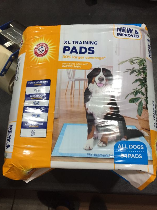 Photo 2 of Arm & Hammer for Dogs Training Pads - New & Improved Super Absorbent, Leak-Proof, Odor Control Quilted Puppy Pads with Baking Soda -Bulk Wee Wee Pads from Arm and Hammer, Dog Pads, XL Pads 54 Pads