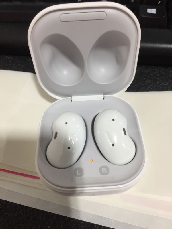 Photo 2 of Samsung Galaxy Buds Live (ANC) Active Noise Cancelling TWS Open Type Wireless Bluetooth 5.0 Earbuds for iOS & Android, 12mm Drivers, International Model - SM-R180 (Mystic White)
