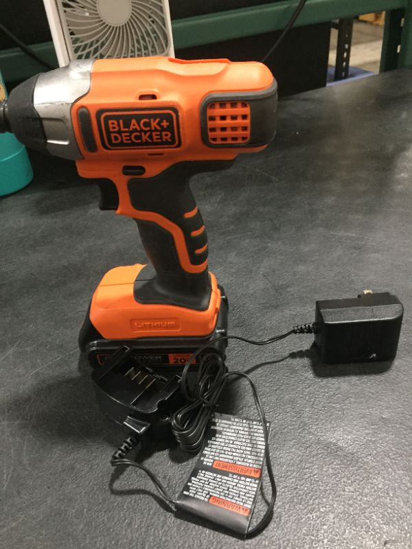 Photo 2 of BLACK+DECKER 20V MAX* POWERCONNECT 1/4 in. Cordless Impact Driver Kit (BDCI20C)
