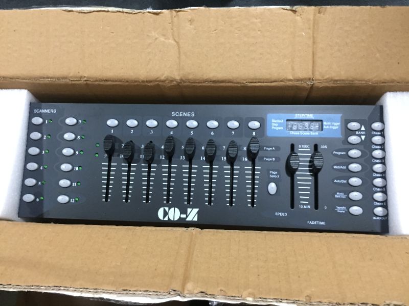 Photo 2 of CO-Z 192 DMX 512 Stage DJ Light Controller Lighting Mixer Board Console for Light Shows, Party Disco Pub Night Club DJs KTV Bars and Moving Heads
