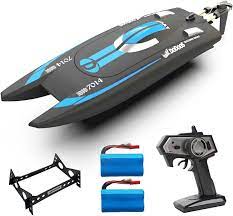 Photo 1 of RC Catamaran Boat, Remote Control Boat for Pools & Lakes, 2.4 GHz RC Ship with 2 Rechargeable Batteries, Fast Boat with Low Battery Prompt, Gifts for Kids and Adults
