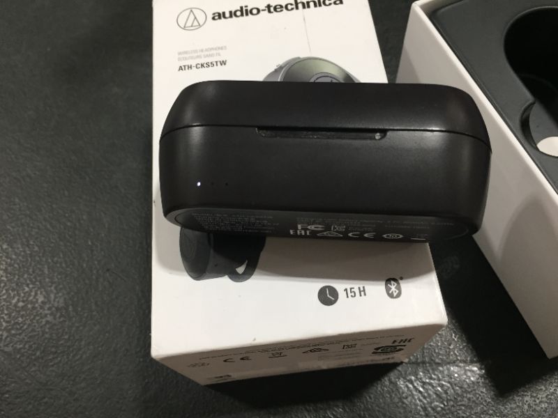 Photo 3 of Audio Technica ATHCKS5TW Wireless Earbud Headphones Black
