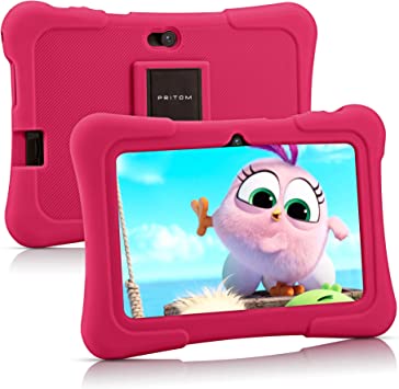 Photo 1 of Pritom 7 inch Kids Tablet | Quad Core Android 10.0, 16GB ROM | WiFi,Bluetooth,Dual Camera | Educational,Games,Parental Control,Kids Software Pre-Installed with Kids-Tablet Case (Pink)
