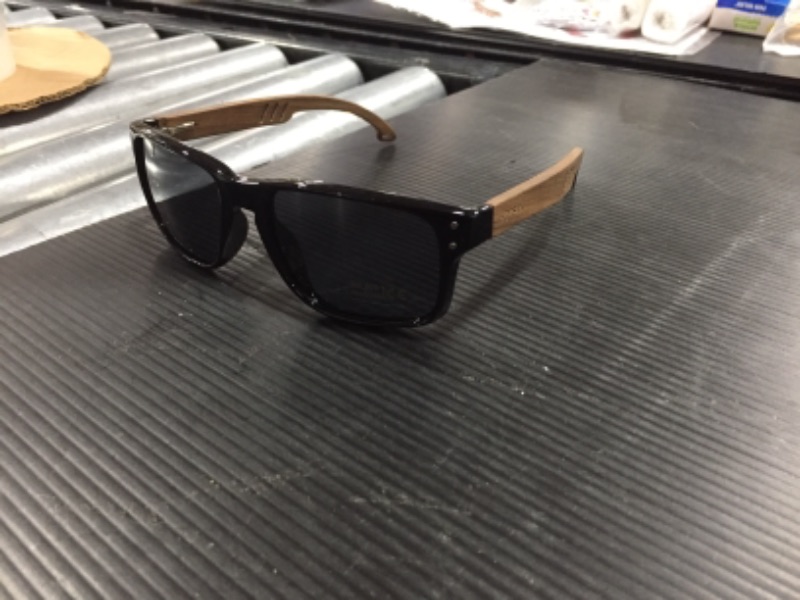 Photo 2 of HOTSAN Wood Sunglasses Polarized for Men and Women-Bamboo Wooden Sunglasses with 100% UVA/UVB Ray Protection
