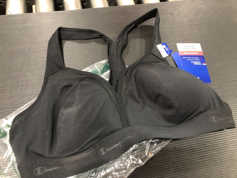 Photo 2 of BLACK CHAMPION SPORTS BRA, SIZE XL MODERATE