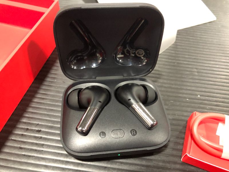 Photo 2 of OnePlus Buds Pro Wireless Earbuds| with Charging Case |IP55 | Smart Adaptive Noise Cancellation Sound | Matte Black,E503A
