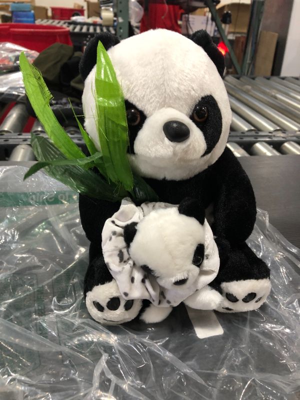 Photo 1 of CUTE PANDA AND BABY STUFFED ANIMAL WITH BAMBOO