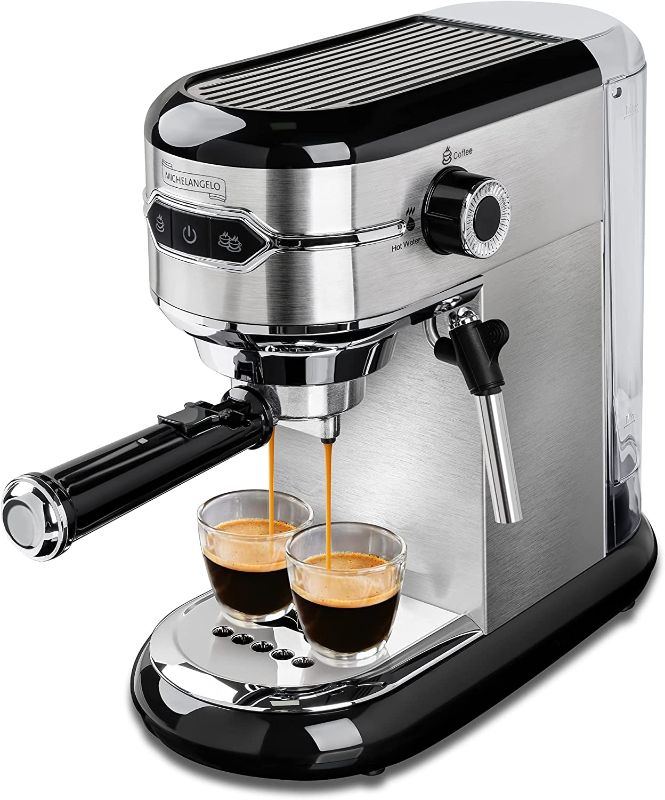 Photo 1 of MICHELANGELO 15 Bar Espresso Machine with Milk Frother, Expresso Coffee Machines, Stainless Steel Espresso Maker for Cappuccino and Latte, Small Coffee Maker with Frother - Compact Design for Home
