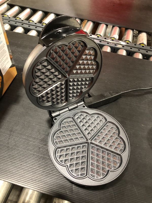 Photo 2 of Heart Waffle Maker - Non-Stick, Electric Waffle Griddle Iron with Adjustable Browning Control - 5 Heart-Shaped Waffles, Great Gift
