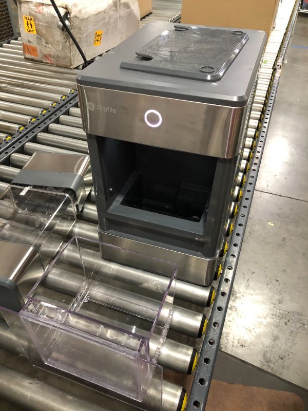 Photo 4 of GE Profile Opal | Countertop Nugget Ice Maker with Side Tank | Portable Ice Machine Makes up to 24 lbs. of Ice Per Day | Stainless Steel Finish
