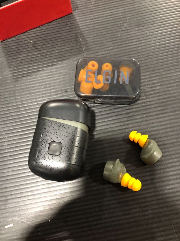 Photo 3 of Elgin Rebel True Wireless Earbuds, 25 dB Noise Reduction Bluetooth Headphone, Noise Cancelling Mic, 12+ Hour Battery Life, IP65 Water Resistant, OSHA Compliant Hearing Protection for Work

