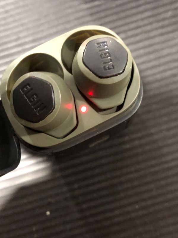 Photo 1 of Elgin Rebel True Wireless Earbuds, 25 dB Noise Reduction Bluetooth Headphone, Noise Cancelling Mic, 12+ Hour Battery Life, IP65 Water Resistant, OSHA Compliant Hearing Protection for Work
