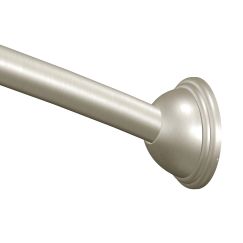 Photo 1 of 54 in. - 72 in. Adjustable Length Curved Shower Rod in Brushed Nickel
