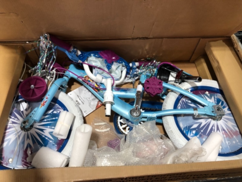 Photo 2 of 
Disney Frozen 2 Kid's Bikes by Huffy, 12" or 16" Wheels, Quick Connect Assembly, Handlebar Bin Streamers
