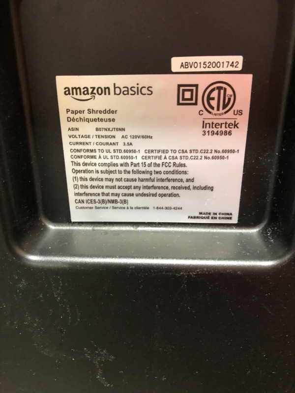Photo 6 of Amazon Basics 150-Sheet Autofeed Micro-Cut Paper Shredder
