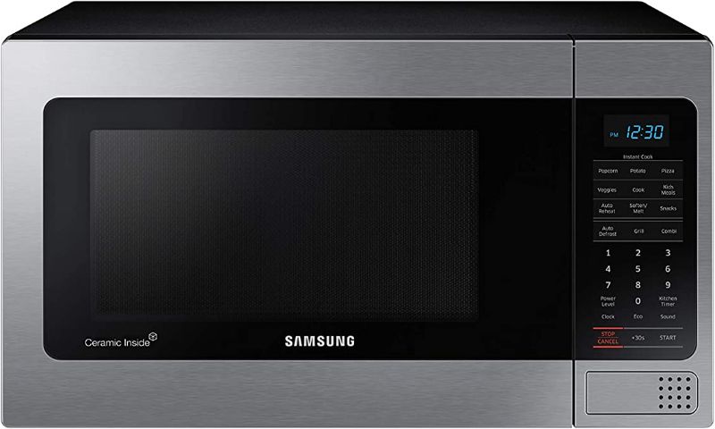 Photo 1 of Samsung Electronics MG11H2020CT Countertop Grill Microwave, 1.1 cu. ft, Black with Mirror Finish
