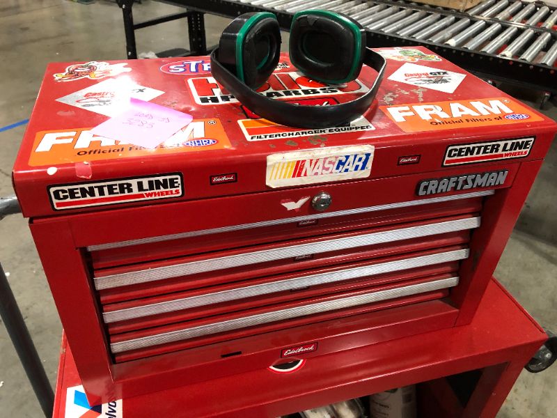 Photo 11 of 2 PC RED TOOLBOX SET WITH PREOWNED TOOLS AND MERCHANDISE, SOLD AS IS WITH ITEMS PICTURED