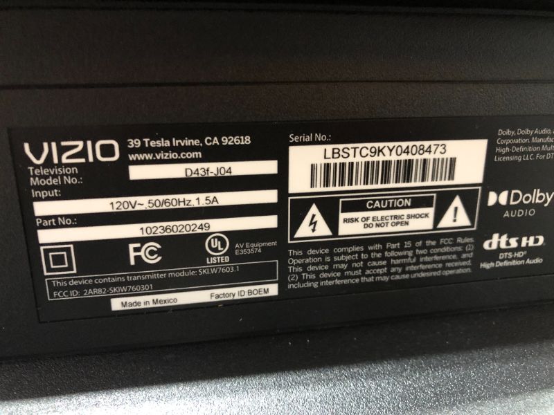 Photo 5 of VIZIO 43? Class FHD (1080p) Smart LED TV (D43f-J)