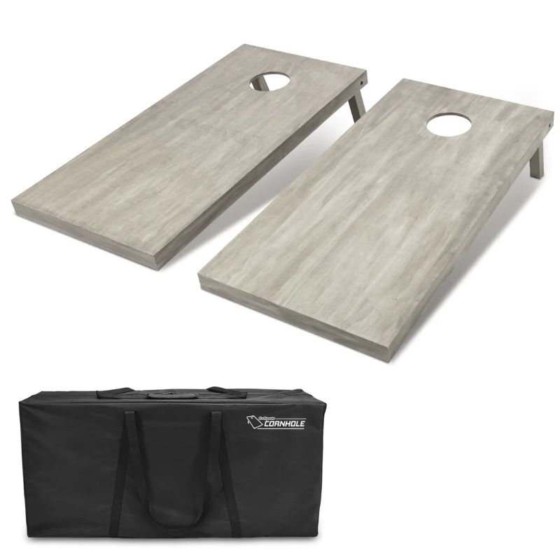 Photo 1 of GOSPORTS 4'X2' WOODEN CORNHOLE BOARDS SET - GRAY
