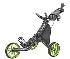 Photo 1 of caddytek CaddyLite EZ Version 8 3 Wheel Golf Push Cart - Foldable Collapsible Lightweight Pushcart with Foot Brake - Easy to Open & Close, lime