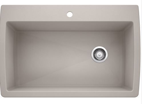 Photo 1 of Blanco 442753 Diamond Super Single Drop-In or Undermount Kitchen Sink in Concrete Gray