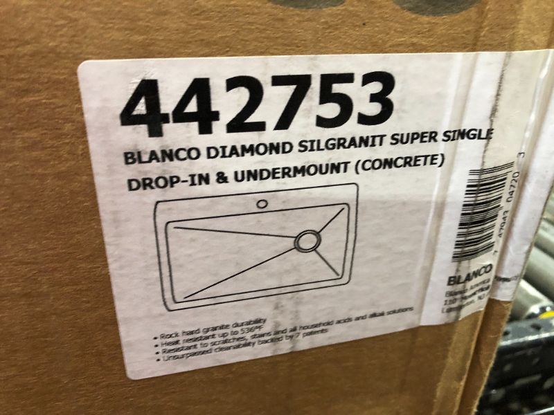 Photo 5 of Blanco 442753 Diamond Super Single Drop-In or Undermount Kitchen Sink in Concrete Gray