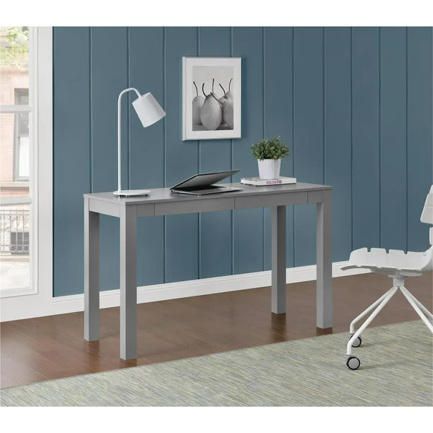 Photo 1 of Parsons XL Desk with 2 Drawers in Gray
