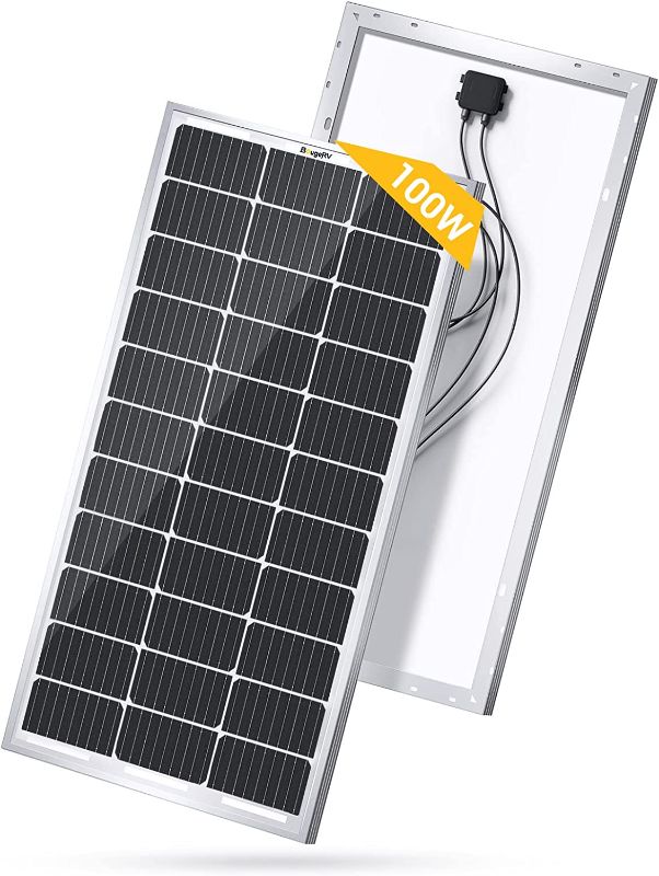 Photo 1 of BougeRV 9BB 100 Watts Mono Solar Panel,21.9% High Efficiency Half-Cut Cells Monocrystalline Technology Work with 12 Volts Charger for RV Camping Home Boat Marine Off-Grid.
