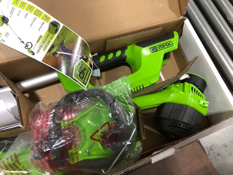 Photo 4 of Greenworks 40V 12" Cordless String Trimmer, 2.0Ah Battery and Charger Included