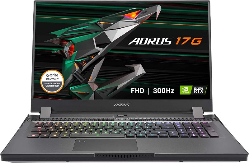 Photo 1 of GIGABYTE AORUS 17G YD- 17.3” FHD IPS Anti-Glare 300Hz, Intel Core i7, NVIDIA GeForce RTX 3080 Laptop GPU 8GB GDDR6, 32GB RAM, 512GB SSD, Win10 Home, Gaming Laptop (AORUS 17G YD-73US345SH)
