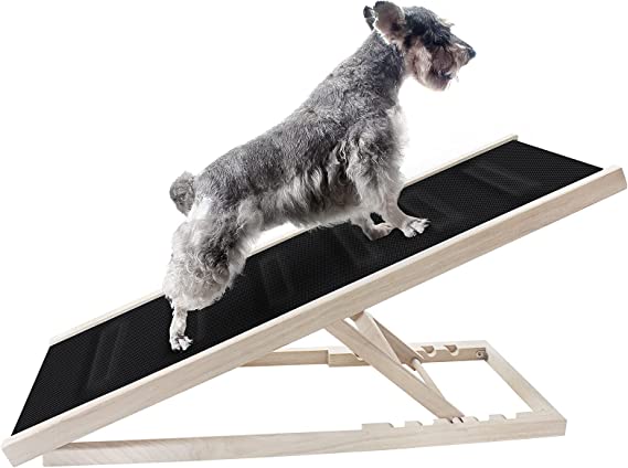 Photo 1 of Adjustable Folding Pet Ramp for Dogs and Cats with Innovative High Traction Anti-Slip Mat for Couch or Bed 40'' Long Adjustable from 9.6'' to 24'' - Support Your pet's Joint Health
