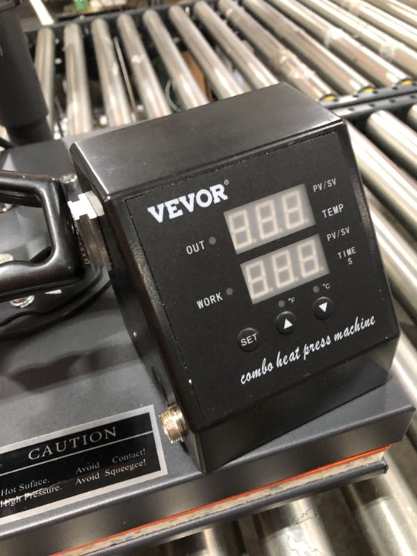 Photo 1 of VEVOR Heat Press Machine, 15x15 Inch, 8 in 1 Combo Swing Away T-Shirt Sublimation Transfer Printer with Teflon Coated, Precise Heat Control, Mug/Cap/Plate Accessories Included, ETL/FCC Listed, Black PARTS ONLY
