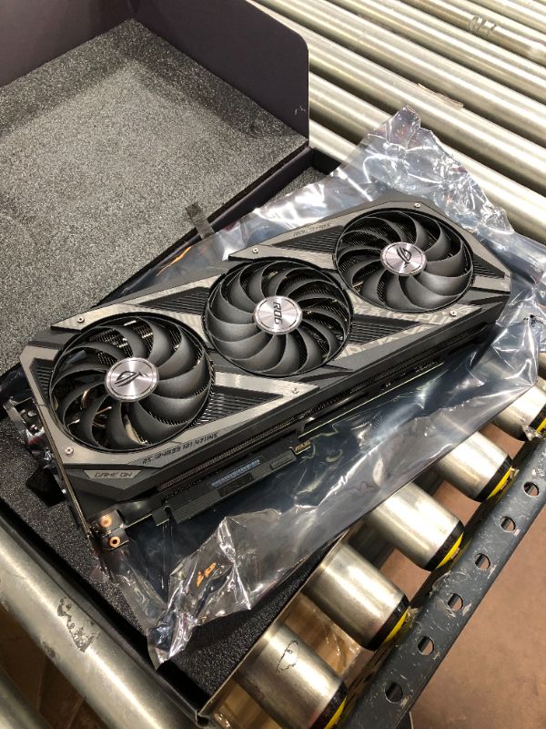 Photo 1 of ASUS ROG Strix NVIDIA GeForce RTX 3080 OC Edition Gaming Graphics Card (PCIe 4.0, 12GB GDDR6X, LHR, HDMI 2.1, DisplayPort 1.4a, Axial-tech Fan Design, 2.9-Slot, Super Alloy Power II, GPU Tweak II)
