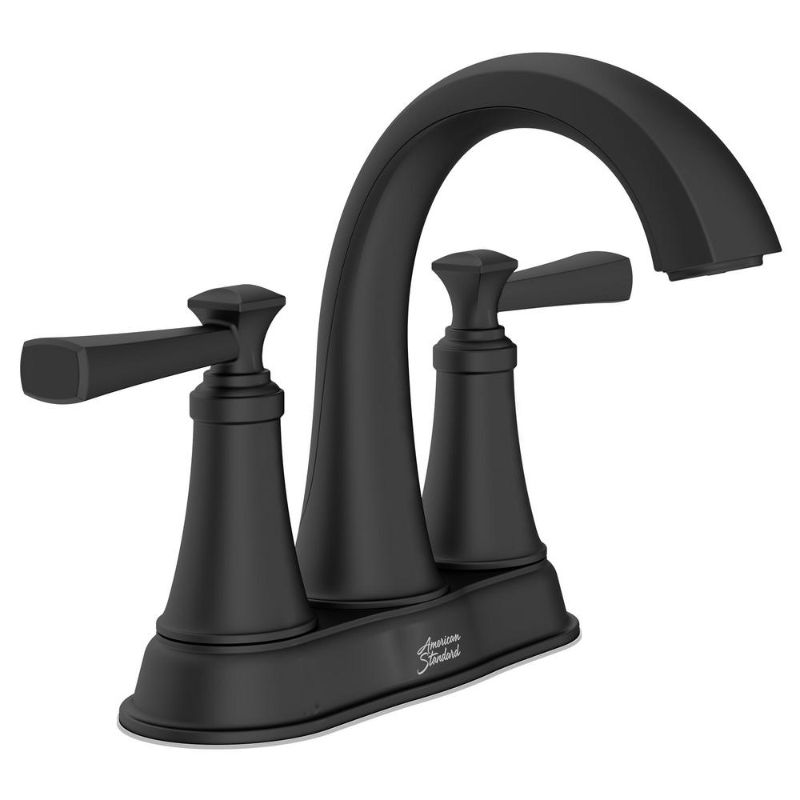 Photo 1 of American Standard Rumson 4 in. Centerset 2-Handle Bathroom Faucet in Matte Black
