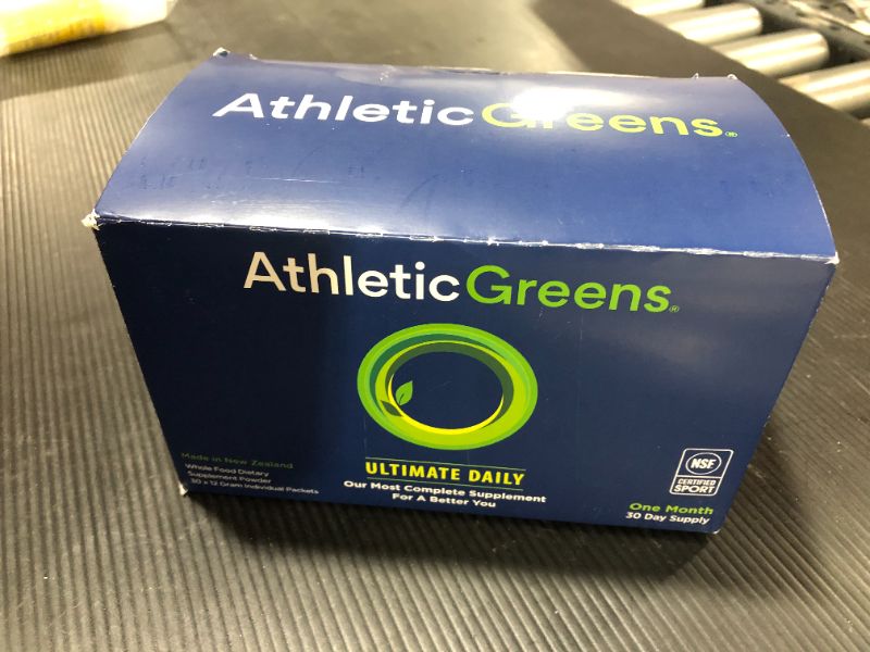 Photo 3 of Athletic Greens Ultimate Daily, Whole Food Sourced All in One Greens Supplement, Superfood Powder, Gluten Free, Vegan and Keto Friendly, NSF Certified, Travel Packs (30 Individual Packs)
