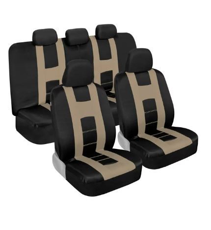 Photo 1 of BDK carXS Forza Full Set Front and Rear Bench Seat Cover for Cars,Trucks,SUV, Beige
