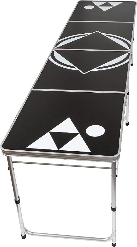 Photo 1 of 8' Beer Pong Table - Lightweight & Portable with Carrying Handles by Red Cup Pong (Black)
