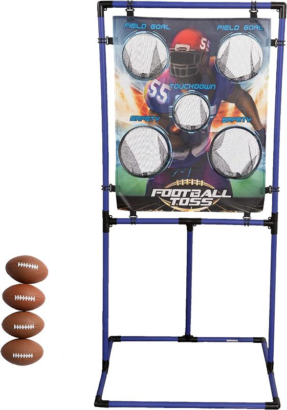 Photo 1 of Sport Squad Target Toss Game Set - Choose Either Football Toss or Baseball Toss - Portable Indoor or Outdoor Design for Cookouts, Tailgates, or Backyard Fun - Includes 4 Balls - Easy Assembly , multi
