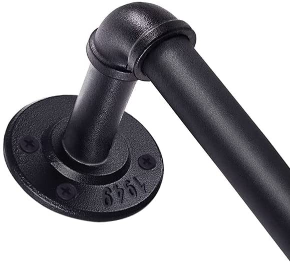 Photo 1 of 1 Inch Curtain Rods for Windows 66 to 120, Industrial Pipe Curtain Rod, Black Curtain Rod, Outdoor/Indoor Curtain Rod, Rustic Curtain Rod, Rust Resistant Ceiling or Wall Mount, 72 to 144 Inch, Black
